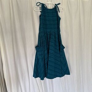 Teal Sleeveless Kids Casual Dress